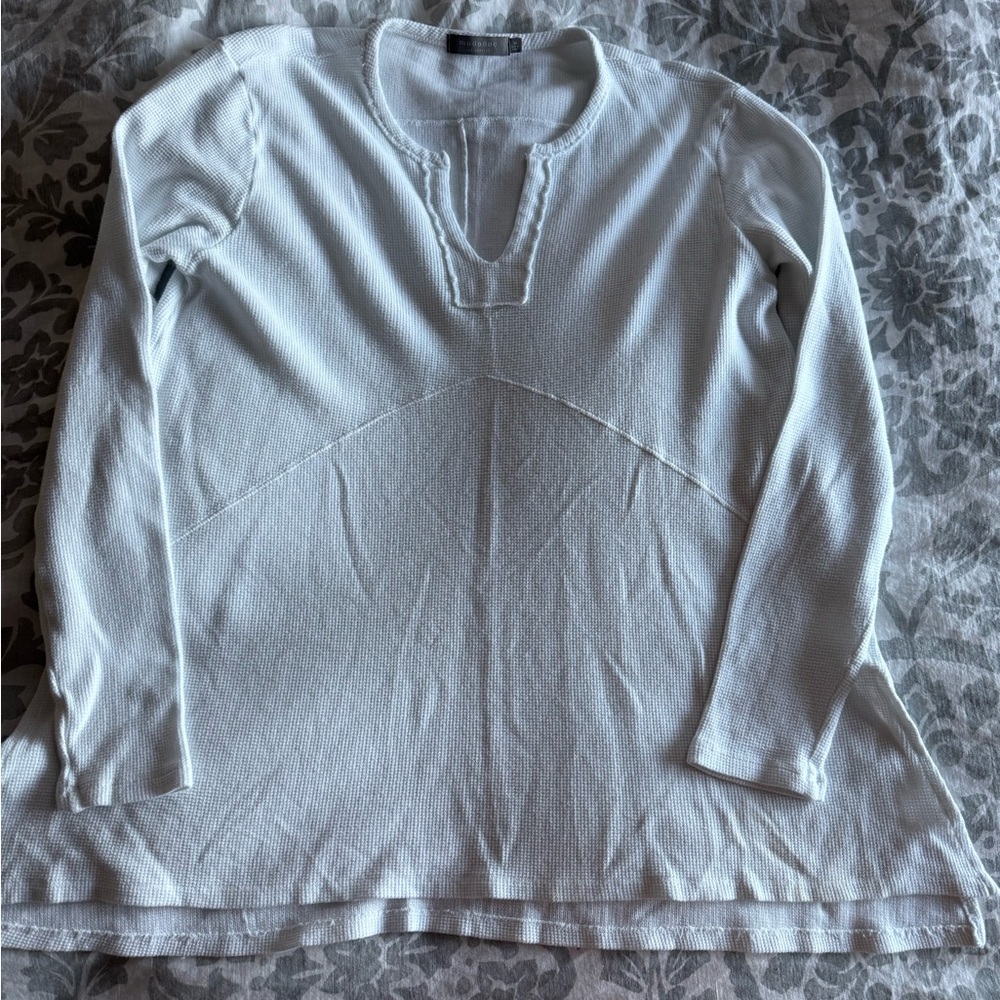 Mododoc Los Angeles White Oversized Pullover Top Lounge Casual Cotton Sz M